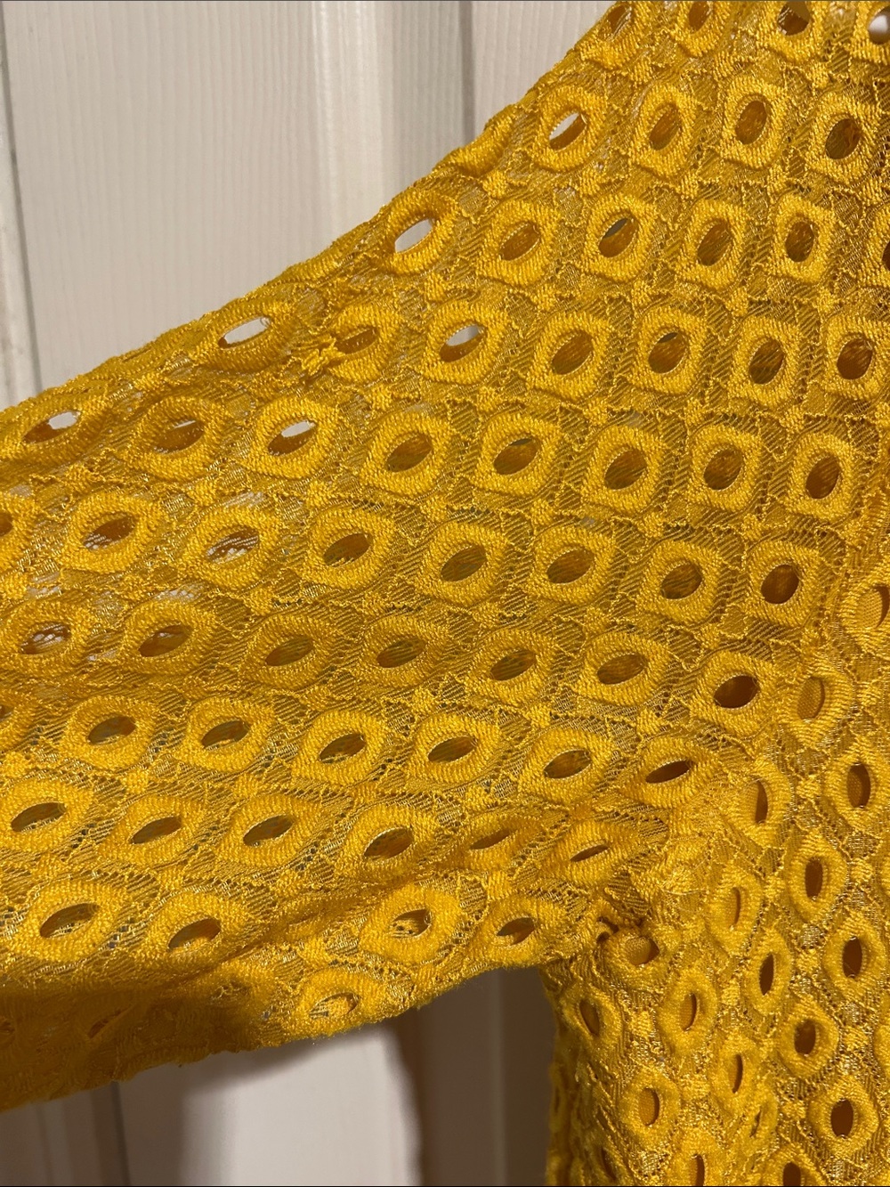 Ruby Rd. Mustard Crochet Lace Keyhole Tunic - Picture 5 of 5